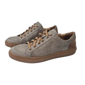 Warfield & Grand Seawall Low Top Sneaker Gray Tan Mens Size 10 Leather